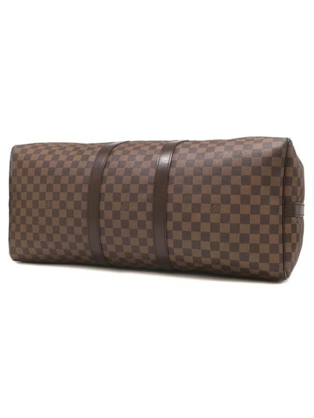 Louis Vuitton Boston Bag Keepall Bandouliere 55 Damier Canvas Ebene Gold Brown